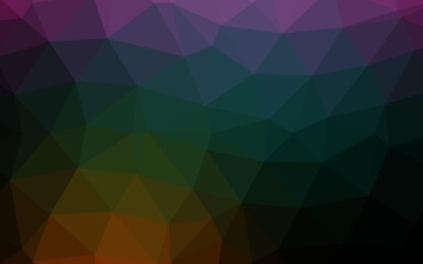 Fototapeta premium Dark Multicolor, Rainbow vector triangle mosaic template.