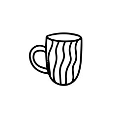 Striped mug isolated on a white background. vector