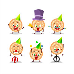 Cartoon character of potatoes pie with various circus shows