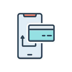 Color illustration icon for card payment