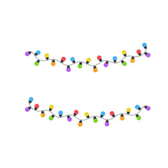 Christmas light bulbs. Colorful light bulbs for Christmas decoration. Isolated on white background.