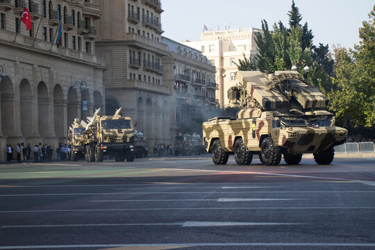 Air defense devices of the Azerbaijan Army. Multiple rocket launcher. Baku-Azerbaijan: 15 September 2018.
