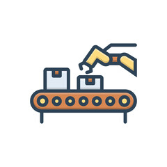 Color illustration icon for conveyor