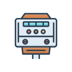 Color illustration icon for electric meter