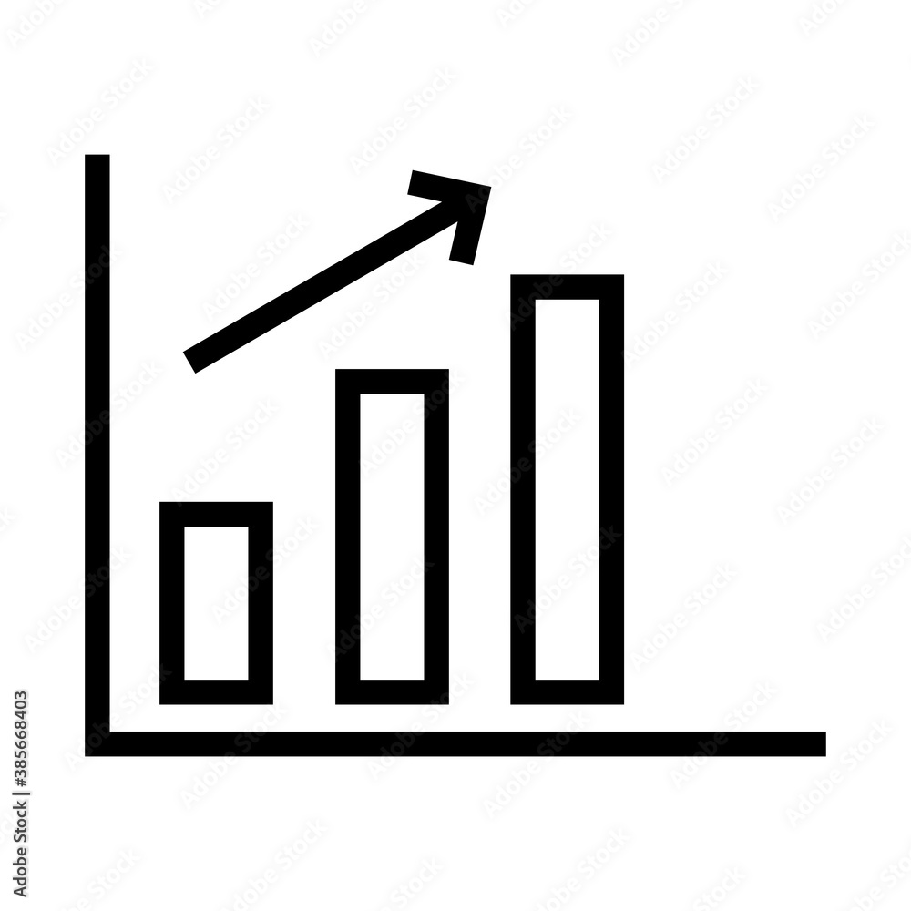 Poster bars chart with increase arrow design, data analysis and information theme vector illustration