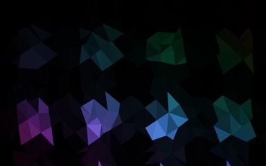 Obraz premium Dark Multicolor, Rainbow vector polygonal background.