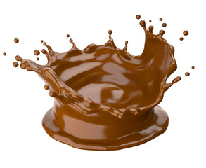 Chocolate splash isolated on white background