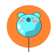 illustration of koala lollipop