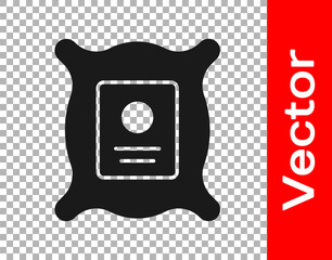 Black Pack full of seeds of a specific plant icon isolated on transparent background. Vector Illustration.