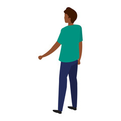 black man cartoon of back design, Boy male person people human social media and portrait theme Vector illustration