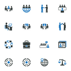 Business cooperation icons