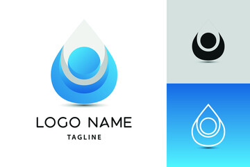 abstract waterdrop vector logo icon template. Aqua, petroleum, oil and gas business or company