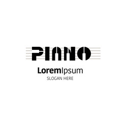 Vector piano logo design template