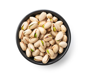 Pistachios on a white background