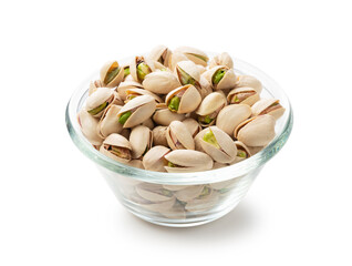 Pistachios on a white background