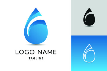 abstract waterdrop vector logo icon template. Aqua, petroleum, oil and gas business or company