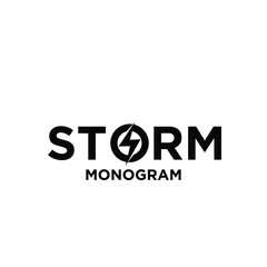 storm with initial letter with o modification as thunderbolt vector logo icon illustration design isolated white background