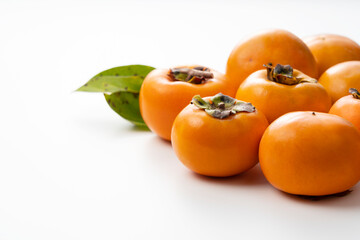 Japanese Persimmon on a White Background
