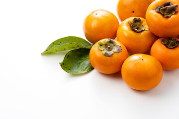 Japanese Persimmon on a White Background