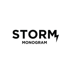 storm with initial letter with m modification as thunderbolt vector logo icon illustration design isolated white background