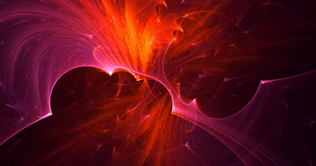 3D rendering abstract colorful fractal light background