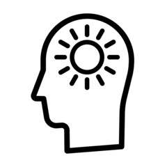 Vector high quality Optimism icon isolated on white background - Optimistic man with a sunny mind flat style illustration 