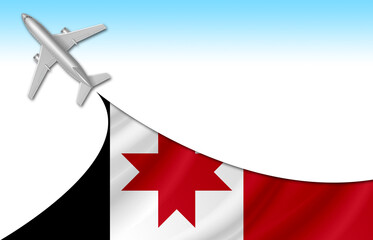 3d illustration plane with Udmurtia flag background for business and travel design