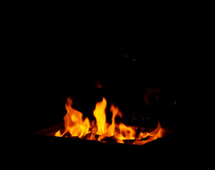 fire on black background