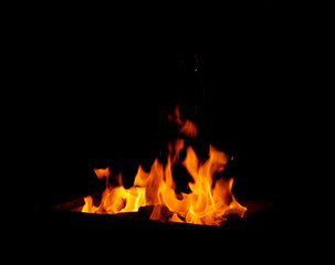 fire on black background