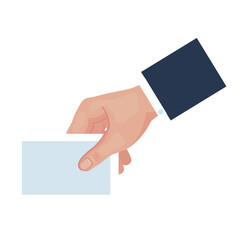 hand holding vote card paper design, President election government and campaign theme Vector illustration