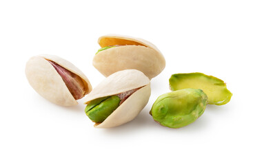 Pistachios on a white background