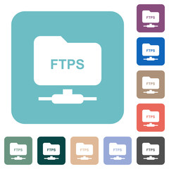FTP over ssl rounded square flat icons