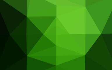 Obraz premium Dark Green vector shining triangular pattern.