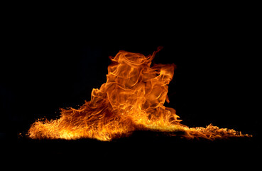 Fire on black background