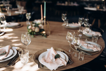 Table setting for wedding or event