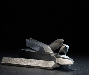 Iron bar on black background
