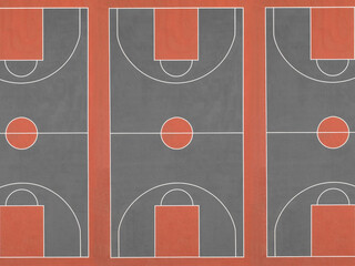 Aerial drone photography of a multiple function sprots ground for basketball, handball, football,...