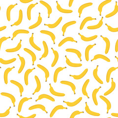 Seamless pattern with bananas. Vector illustration isolated on white background.