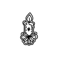  Gingerbread candle. Hand drawn vector illustration in Doodle style