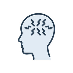Color illustration icon for ptsd