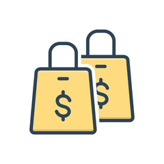 Color illustration icon for shopping