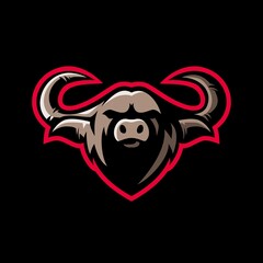 buffalo e sport logo vector icon illustration