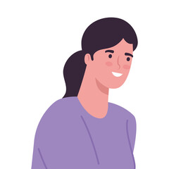 woman cartoon design, Girl female person people human and social media theme Vector illustration