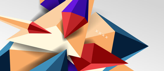 3d low poly abstract shape background vector illustration