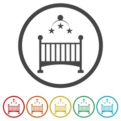 Baby room ring icon, color set