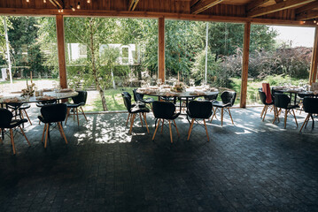 The elegant dinner table.,Table setting for an event party or wedding reception