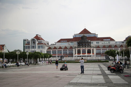 Square and promenade architcture landmark in Sopot art photography