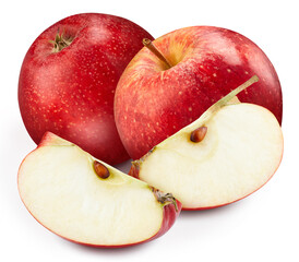 Composition of red apples and slices