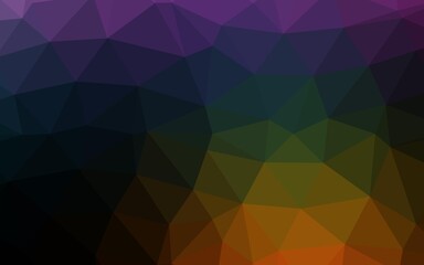 Fototapeta premium Dark Multicolor, Rainbow vector abstract polygonal texture.