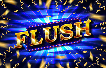 Flush. Illustration Online Poker casino banner